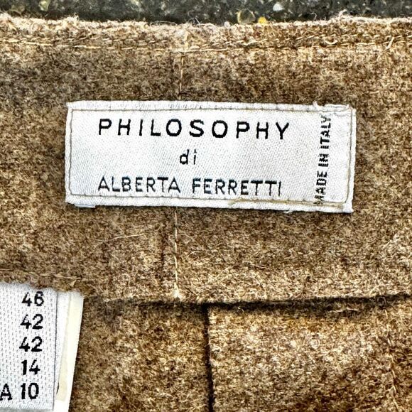 Philosophy by Alberta Ferreti Brown Wool Skirt. - Picture 4 of 8